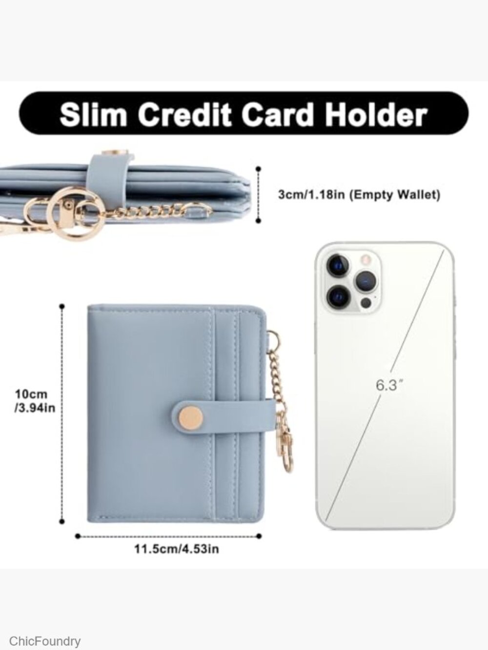 Slim RFID Blocking Bifold Wallet with Change Pocket ID Window - Picture 3 of 7